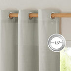 NICETOWN Thick Linen Blend Curtains Flax Textured for Bedroom, Rustic Grommet Semi Sheer Privacy Added Window Curtains & Drapes Light Filtering for Nursery, Gray, W42 x L63, Set of 2