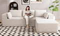 106" Cloud Sectional Boneless Couches for Living Room, Modular L Shaped Couch with Deep Seat Oversized Right Facing Chaise, Memory Foam Compressed Spineless 3 Seater Sofa for Apartment, Beige