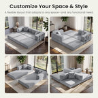 78.8" Convertible Futon Sofa Bed,Corduroy Futon Couch with Storage Pocket,Folding Pull Out Sofa,No Assembly Boneless Couch for Living Room,Grey
