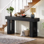 Tribesigns 63-Inch Long Console Table, Wooden Rectangular Sofa Table Behind The Couch, Farmhouse Entryway Table for Entrance, Hallway, Living Room (Black)