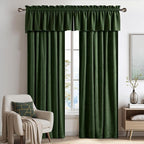 NICETOWN Velvet Cafe Windows Valance, Olive Green Window Treatment for Kitchen, Privacy Protection Home Decoration for Living Room, W52 x L18, 1 Panel