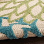 Nourison Home Aloha Tropical Indoor/Outdoor Green Multicolor 3'6" x 5'6" Area Rug, Easy Cleaning, Non Shedding, Bed Room, Living Room, Dining Room, Backyard, Deck, Patio (4x6)