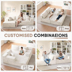 Homall 108" Modular Sectional Sofa, Boneless Couch with L-Shape Chaise, Cloud Couch with Deep Seat Upholstered, No Assembly Required for Living Room, Bedroom (Chenille, Beige)