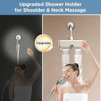MakeFit Filtered Shower Head with Handheld Combo Brushed Nickel - Dual 2-in-1 Spa System with Massage Shower Head and 10 Modes Hand Held Showerhead, High Pressure, Buit in Power Wash Mode