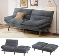 Pipishell Futon Sofa Bed, Convertible Futon Adjustable Backrest & Armrests, Corduroy Sleeper Couch for Small Spaces, Living Room, Office, Guest Room (Asphalt Grey, 66 Inch)