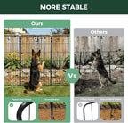 FXW Garden Fence Outdoor for The Yard – 45in(H) x 54.7ft(L) Heavy Duty Metal Animal Barrier for Dog and Rabbit, Decorative Dog Fence, 24 Panels, Black