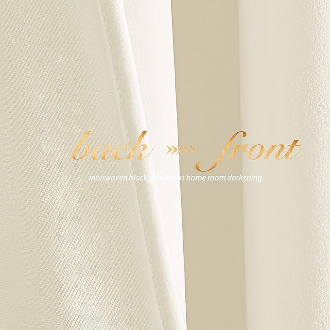 NICETOWN Ivory White Velvet Curtains 54" Length 42" Wide, Light Dimming Thermal Insulated Luxury and Thick Window Treatments for Bedroom Living Room, 2 PCs