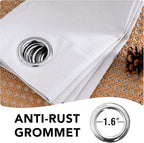 H.VERSAILTEX Primitive Polyester and Acrylic Curtains 100% Blackout Curtain Drapes Burlap Curtains with White Thermal Insulated Liner, Grommet Top Drapes (2 Panels, 42 x 84 Inch, Bright White)