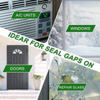 Transparent Window Weather Sealing Tape 2 Inch x 33 FT Weather Stripping Residue-Free Clear Window Insulation Tape for Doors Windows and Shower Glass Gaps