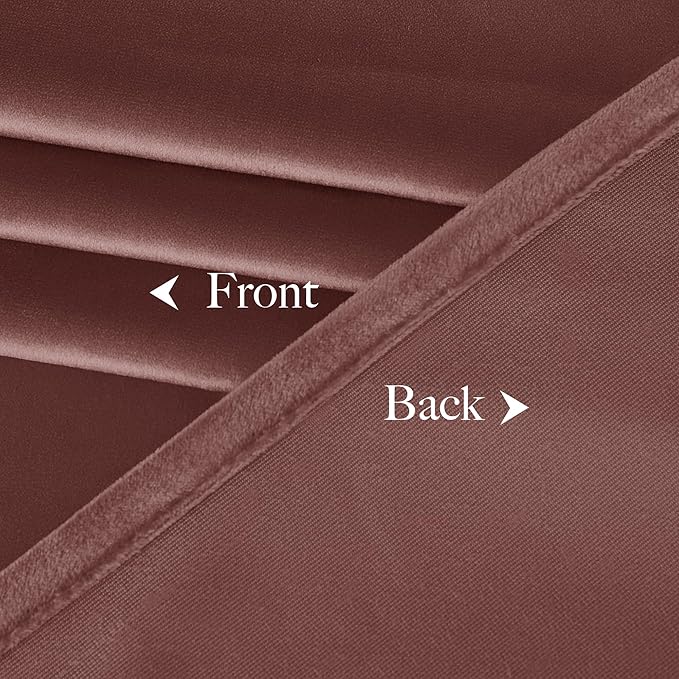 NICETOWN Wild Rose Velvet Curtains, Rod Pocket Velvet Drapes, Media Movie Theater Room Decor for Living Room, Super Soft Luxury Velvet Room Darkening Drapes for Home Decor (1 Pair, W52 x L84 inches)