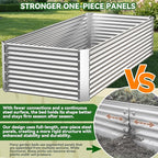 3 Pack Tall 4x2FT Raised Beds for Gardening, Corrugated Galvanized Steel Raised Garden Bed, Outdoor Metal Above Ground Garden Bed for Vegetables and Flowers(Rectangular)