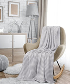 Utopia Bedding Silver 100% Cotton Waffle Blanket 300 GSM [King - 90x108 Inch] Soft Lightweight Breathable Bed Blanket for All Season