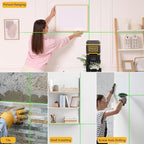 Laser-Level-with-Tripod, Green Cross Line Laser with Tripod Self-Leveling, Lazer Leveler Tool for Picture Hanging Construction Floor Tile Wall Home Renovation, Indoor Project