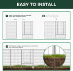FXW Garden Fence Outdoor for The Yard – 50in(H) x 20.8ft(L) Heavy Duty Metal Animal Barrier for Dog and Rabbit, Decorative Dog Fence, 8 Panels, Silver