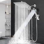 Shower Head,12”Rain Shower Head with Handheld Spray Combo and Adjustable Extension Arm/Shower System,High Pressure Rain Fall Hose,Chrome