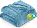 Utopia Bedding Fleece Blanket Queen Size Washed Blue 300GSM Luxury Fuzzy Soft Anti-Static Microfiber Bed Blanket (90x90 Inch)
