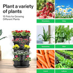VIVOSUN 5 Tier Vertical Gardening Stackable Planter for Strawberries, Flowers, Herbs, Vegetables, Black