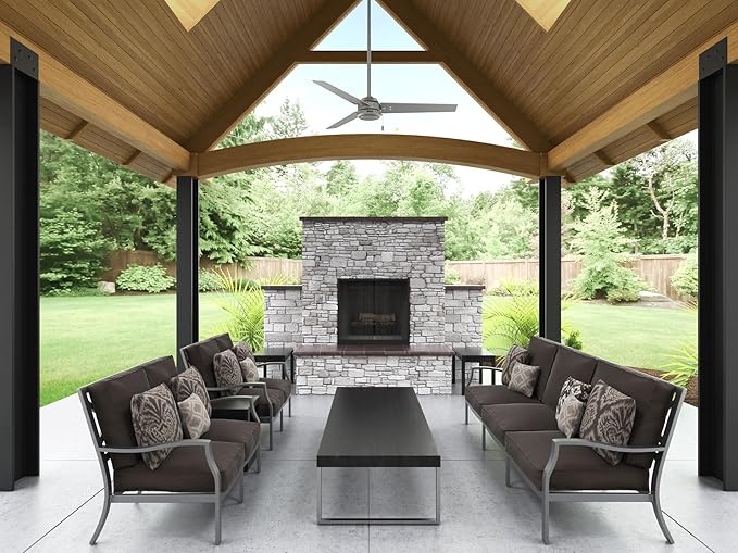 Hunter 52 inch Outdoor or Indoor Ceiling Fan No Light - Silver Ceiling Fan without Light, For Patio, Porch, Garage, or Living Room, Standard Mount, 3 Blades, Pull Chain - Cassius 59262, Matte Silver