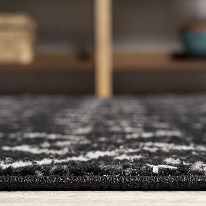 JONATHAN Y Boho Vintage Diamond Black/Ivory Indoor Area Rug 12X15 ft, Moroccan Hype for Living Room, Bedroom, Kitchen, Office, Easy-Cleaning, High Traffic, Pet-Friendly, Non-Shedding (MOH101D-15)