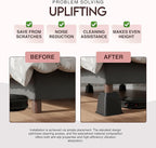 Utopia Bedding Bed Riser, 3 & 5 Inches Adjustable Furniture Risers for 8 Inch Combined Furniture Lift, Under Bed Storage & Dorm Room Essential, Supports Up to 1,300 lbs (4 Set, Black)