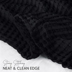 Utopia Bedding Black 100% Cotton Waffle Blanket 300 GSM [Queen - 90x90 Inch] Soft Lightweight Breathable Bed Blanket for All Season