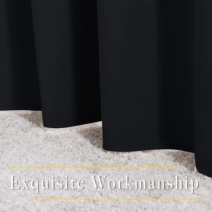 NICETOWN Black Out Curtains 96 inches Long for Living Room, Grommet Thermal Insulated Blackout Window Treatments Room Darkening Drapes for Bedroom, W52 x L96, 2 Panels