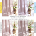 NICETOWN Thick Linen Blush Pink Curtains 2 Panels for Kids Room, Grommet Flax Linen Privacy Added with Light Filtering Window Treatments for Bedroom/Living Room, W55 x L96