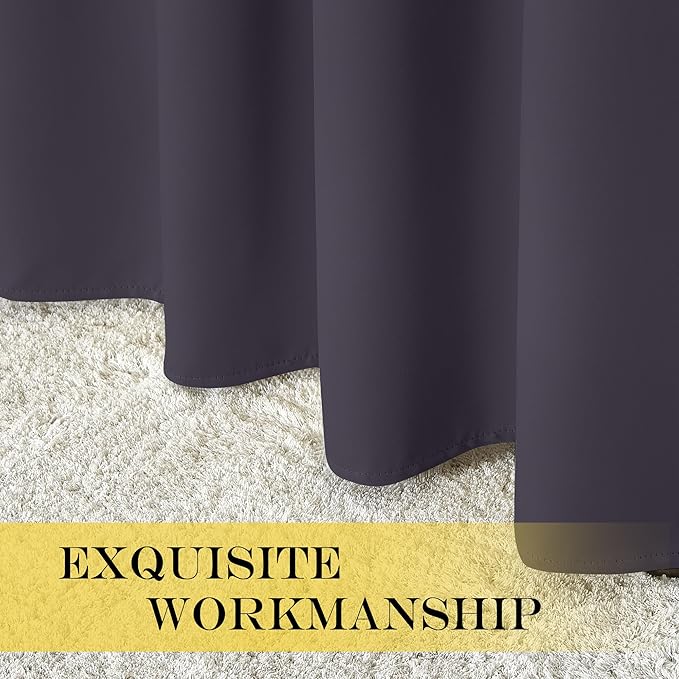 NICETOWN Blackout Patio Curtains 100 x 95 Inches Long for Sliding Door Extral Wide Blackout Curtain Panels Thermal Insulated Room Divider - Grommet Top, 100" W x 95" L, 1 Panel, Greyish Purple