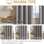 H.VERSAILTEX Linen Curtains 100% Blackout Curtains for Bedroom 102 inch Long Full Light Blocking Nature Linen Blended Window Curtains for Living Room Nickel Grommet (2 Panels, Heathered Dove)