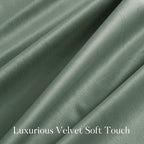 NICETOWN Green Velvet Curtains 96 inches Long 2 Panels - Blackout Drapes for Bedroom and Living Room Silky Touch Room Darkening and Sound Dampening for Office, Dorm, Seafoam Green, 52 x 96