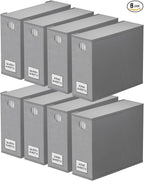 SpaceAid 8 Pack Bed Sheet Organizers and Storage, Foldable Sheet Organizer for Linen Closet, Sheets Set Folder Keeper with Window XL (Queen & King Size) Bedding Container (Gray, 8 Pack)