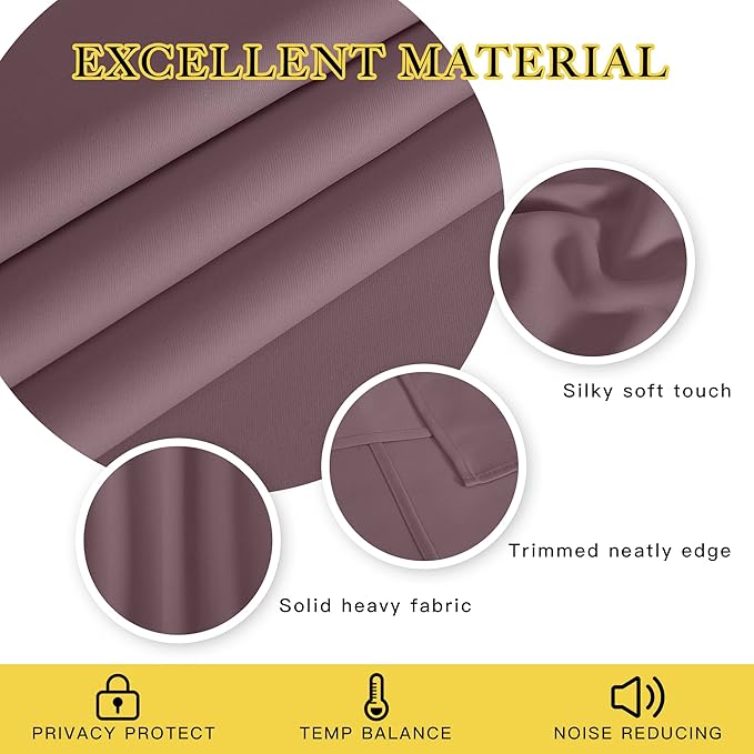 NICETOWN Door Curtain for Closet Doors 80 Inches Long 1 Panel, Blackout Doorway Curtain for Open Closet Bedroom, Room Divider Living Room for Privacy (Dry Rose, 1 Panel, 46W x 80L)