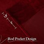 NICETOWN Christmas Red Velvet 108 inch Curtains and Drapes, Blackout Extra Long Elegant Wall Backdrop Drapes for Holiday Season Home Decoration (52x108, Set of 2, Rod Pocket Design)