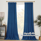 NICETOWN Blue Velvet Curtain Panels 84 inch Long, Luxury Rod Pocket Window Treatment Elegant Velvet Curtains for Living Room/Bedroom/Home Theatre (1 Pair, W52 x L84)