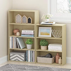 Furinno PASIR Book Shelf, 3-Tier Bookshelf, Storage Shelves Bookcase, 9.7 x 23.7 x 31.5, for Living Room, Bedroom, Home Office, Steam Beech