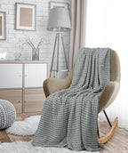 Utopia Bedding Cool Grey 100% Cotton Waffle Blanket 300 GSM [Full - 90x84 Inch] Soft Lightweight Breathable Bed Blanket for All Season