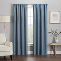 ECLIPSE Kendall Modern Blackout Thermal Rod Pocket Window Curtain for Bedroom or Living Room (1 Panel), 42" x 63", Slate