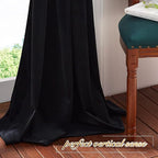NICETOWN Black Out Velvet Curtains 54 inches Long for Patio, Solid Heavy-Duty Energy Saving Short Window Treatments Rod Pocket Drapes for Cafe (2 Panels，42 inch Wide)