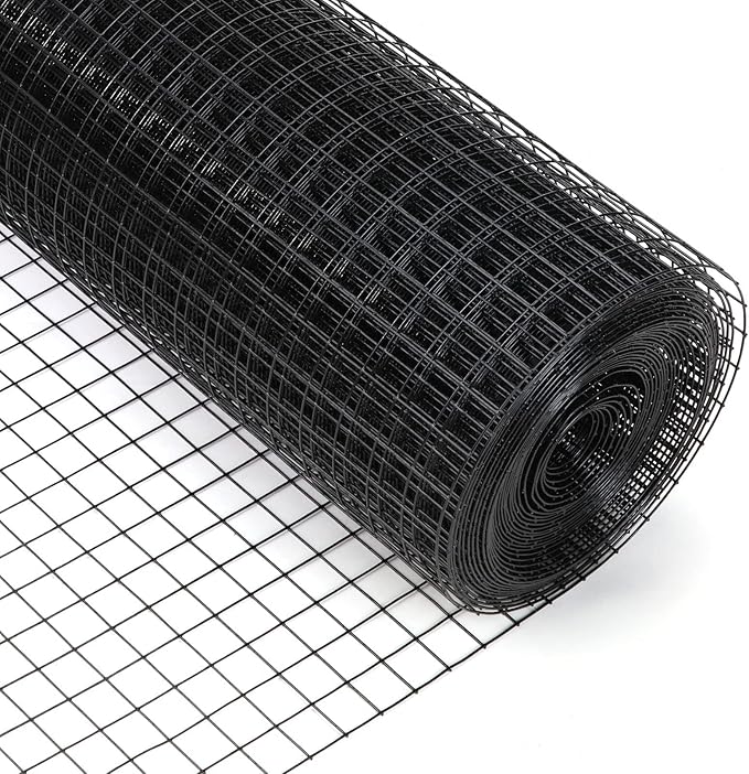36'' x 50' 1inch Hardware Cloth 16 Gauge Black Vinyl Coated Welded Fence Mesh for Home and Garden Fence and Home Improvement Project (36'' x 50')