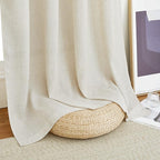 NICETOWN Natural Linen Kitchen Curtains 36 inch Length, Decorative Thick Flax Small Window Treatments Privacy Assured with Light Filtering for Bedroom/Bathroom, W55 x L36, 2 Panels