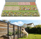 FXW Garden Fence Outdoor for The Yard – 24in(H) x 91.3ft(L) Heavy Duty Metal Animal Barrier for Dog and Rabbit, Decorative Dog Fence, 48 Panels, Black