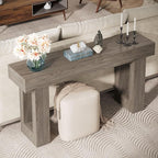 Tribesigns 63-Inch Long Console Table, Wooden Rectangular Sofa Table Behind The Couch, Farmhouse Entryway Table for Entrance, Hallway, Living Room (Grey)