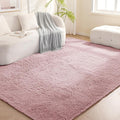 Amazon Basics Fluffy Washable Area Rug, Shaggy Carpet for Living Room, Bedroom, 6' W × 9' L, Pink