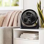 Amazon Basics Air Circulator Desk Fan for Bedroom, Home and Office, 90-Degree Tilt Head, 3 Speed Settings, Cooling, 35 Watts, Black, 11.1"W x 6.3"D x 10.9"H