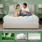 BEDLORE Queen Mattress Topper Viscose Derived from Bamboo, Thick Pillow Top Mattress Pad with Stretchable Pockets for 6-18 inches Mattress, Soft Mattress Topper for Back Pain Relief