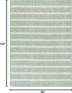 Nourison Home Positano Indoor/Outdoor Blue Green Ivory 8' x 10' Area Rug, Easy Cleaning, Non Shedding, Bed Room, Living Room, Dining Room, Backyard, Deck, Patio (8x10)
