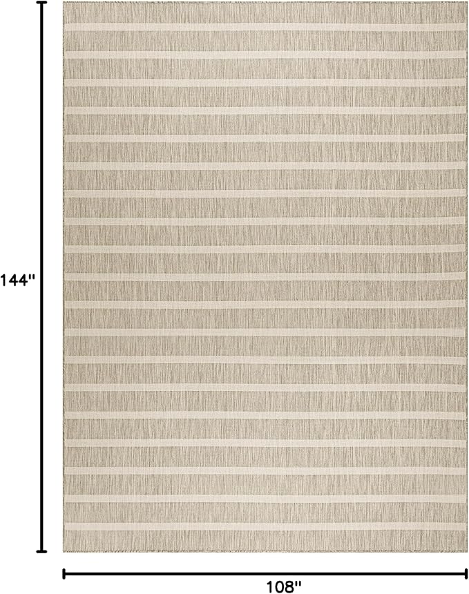 Nourison Home Positano Grey Ivory 9' x 12' Area Rug - Easy Clean, Non Shedding, Bed Room, Living Room, Dining Room, Kitchen (9' x 12')
