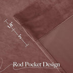NICETOWN Wild Rose Velvet Curtains, Rod Pocket Velvet Drapes, Media Movie Theater Room Decor for Living Room, Super Soft Luxury Velvet Room Darkening Drapes for Home Decor (1 Pair, W52 x L96 inches)
