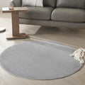 Nourison Home Nourison Essentials Silver Grey 4' x Round Area Rug - Easy Clean, Non Shedding, Bed Room, Living Room, Dining Room, Kitchen (4' x Round)