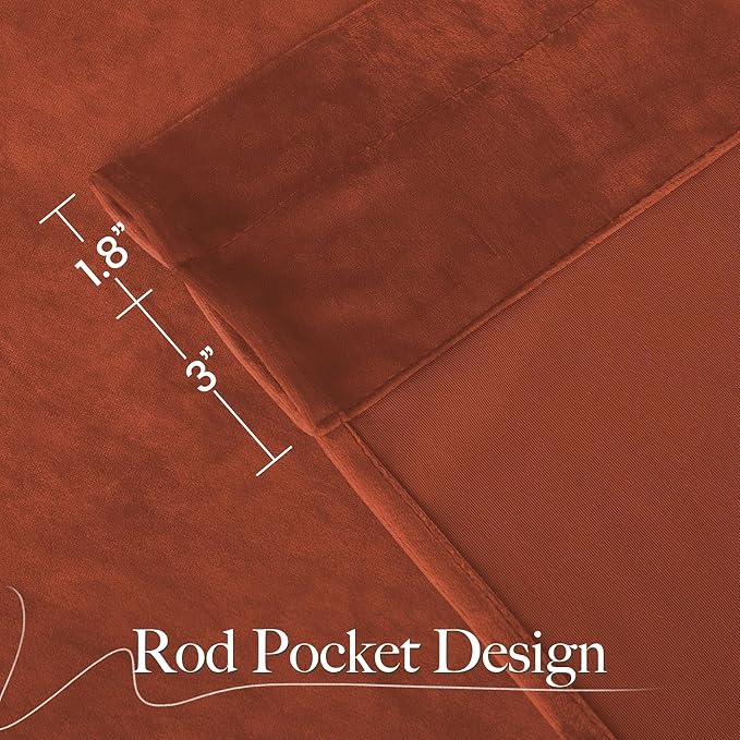 NICETOWN Burnt Orange Room Darkening Curtains for Sliding Patio Door 2 Panels, 52 inch Wide x 96 inch Long, Privacy and Warm Thermal Insulated Long Drapes for Large Door Windows
